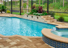 Screened residential pool in a Florida backyard